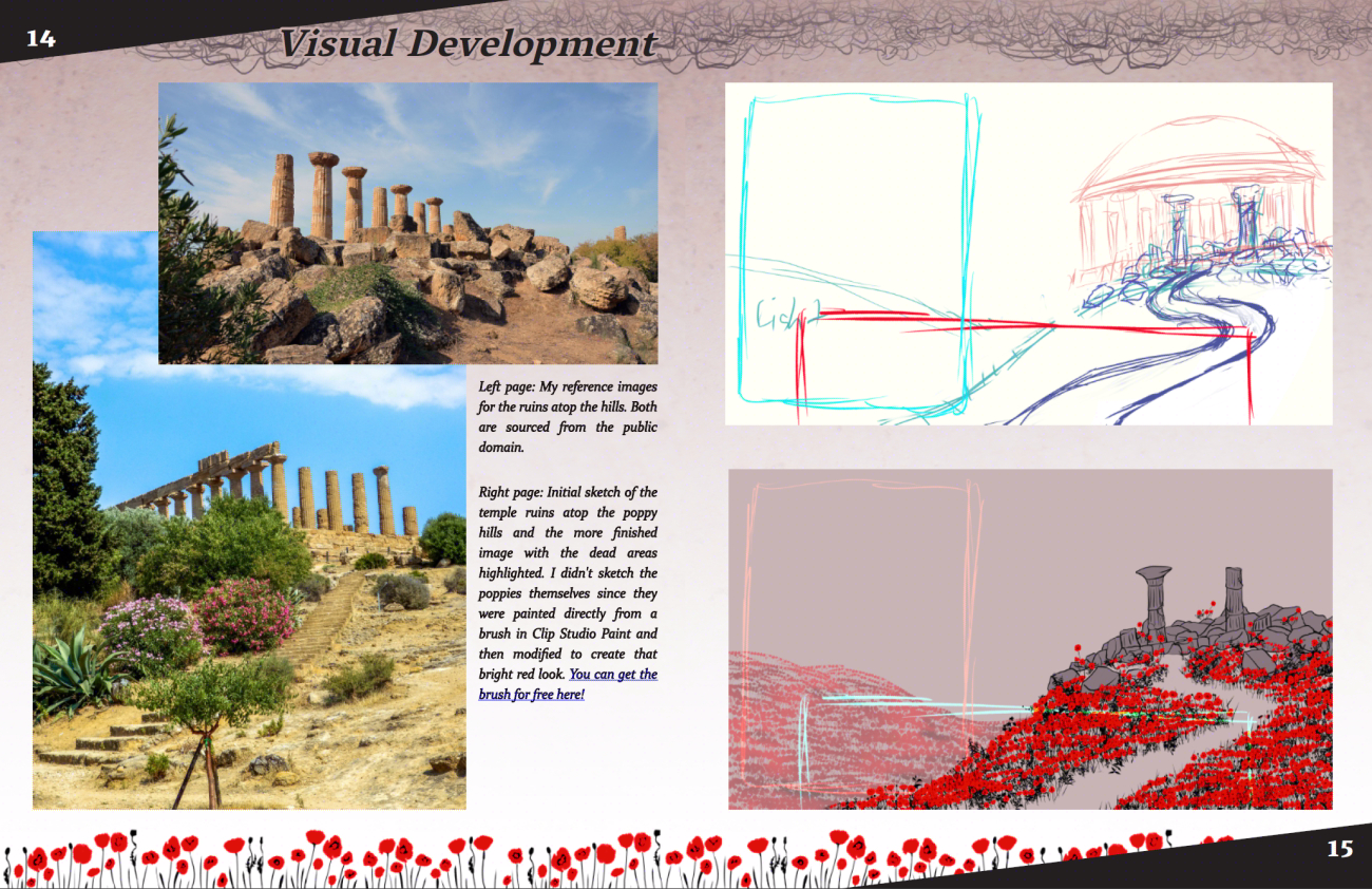 

          <font size ='5'><b><i>Pillars on Poppy Hills</b> Artbook: Sample Page 3</i> <p></font>
          Layout and Art by <a href='index.html'>Knickknack PJ</a> <p>
          <a href='https://knickknackpj.itch.io/pillarsonpoppyhills'>★Play <i>Pillars on Poppy Hills</i> Here★</a>